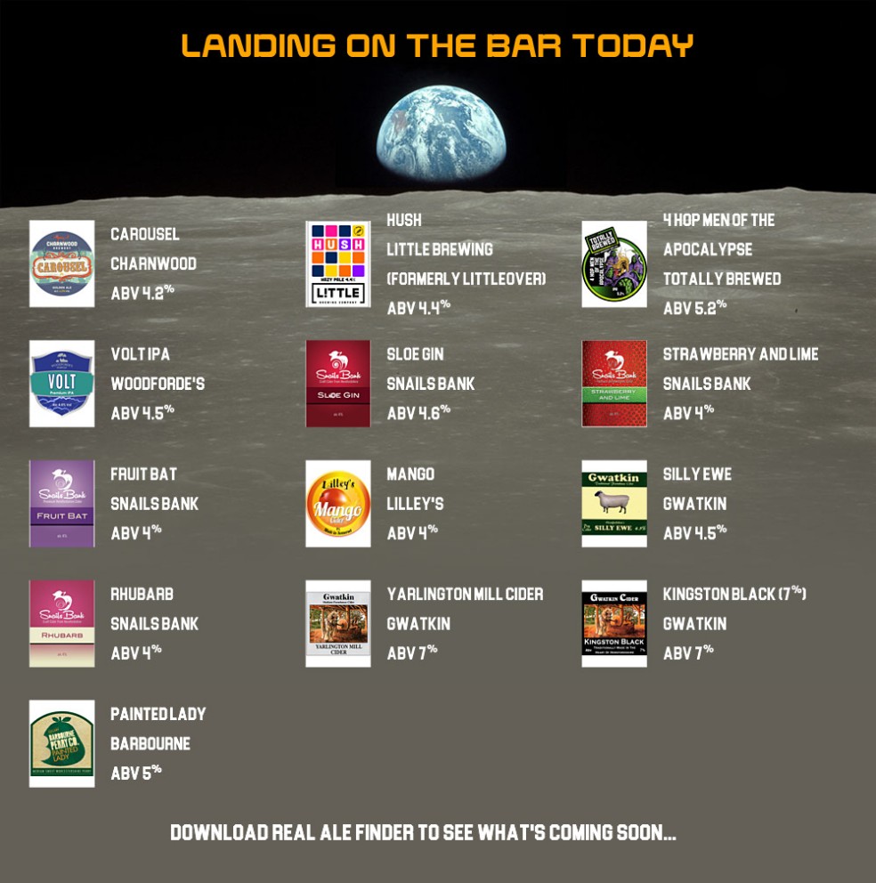 On the bar today!
Beer Board: bit.ly/2YuNH0O

<a href="/charnbrew/">Charnwood Brewery</a> <a href="/litbrew/">Littleover Brewery</a> <a href="/totallybreweduk/">Totally Brewed</a> <a href="/WoodfordesBeer/">Woodforde's Brewery</a>  <a href="/Snailsbankcider/">Snailsbank Cider</a> <a href="/lilleyscider/">Lilley's Cider</a> <a href="/GwatkinCider/">Gwatkin Cider</a> #LoughboroughCAMRA
#RealAleFinder