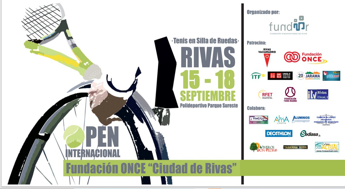 fedetenismadrid's tweet photo. Vuelve el Tenis en Silla internacional a Rivas Vaciamadrid con la disputa del VII Open Fundación ONCE Ciudad de Rivas
Ver noticia: https://t.co/gKmVUucceA https://t.co/td1hTVa9ES