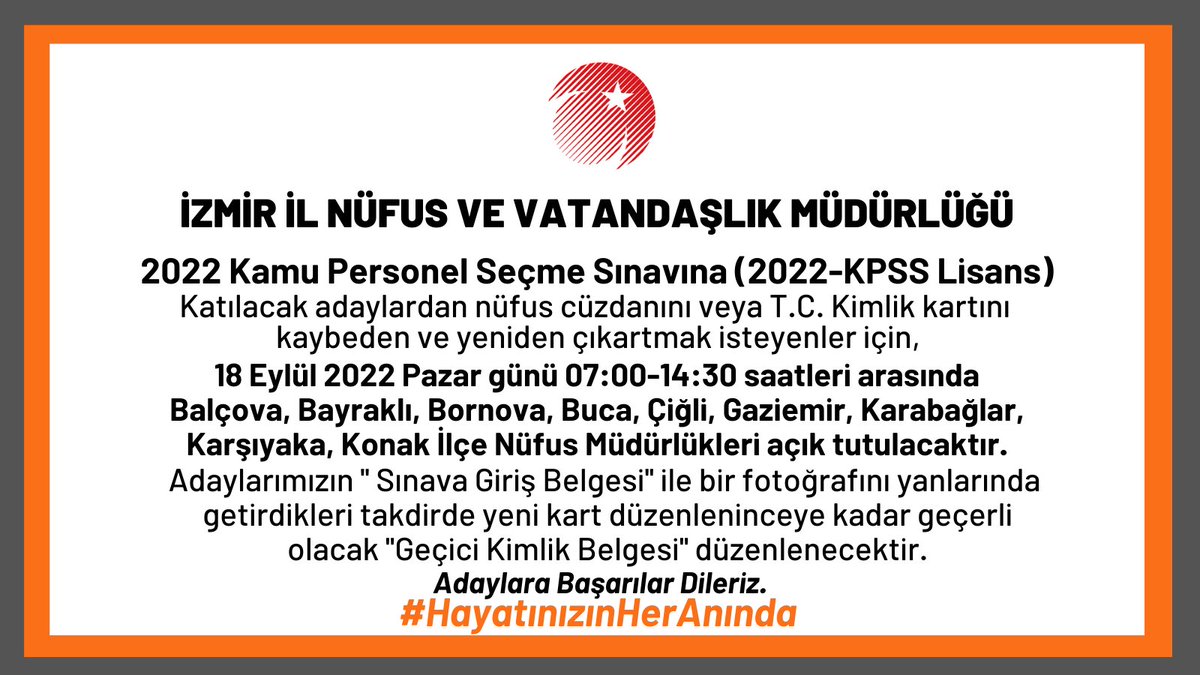 IzmirNufus's tweet photo. #HayatınızınHerAnında #kpss2022
@yskosger @sefikaygol @AsaYurdaasa https://t.co/bTho2Z8efe