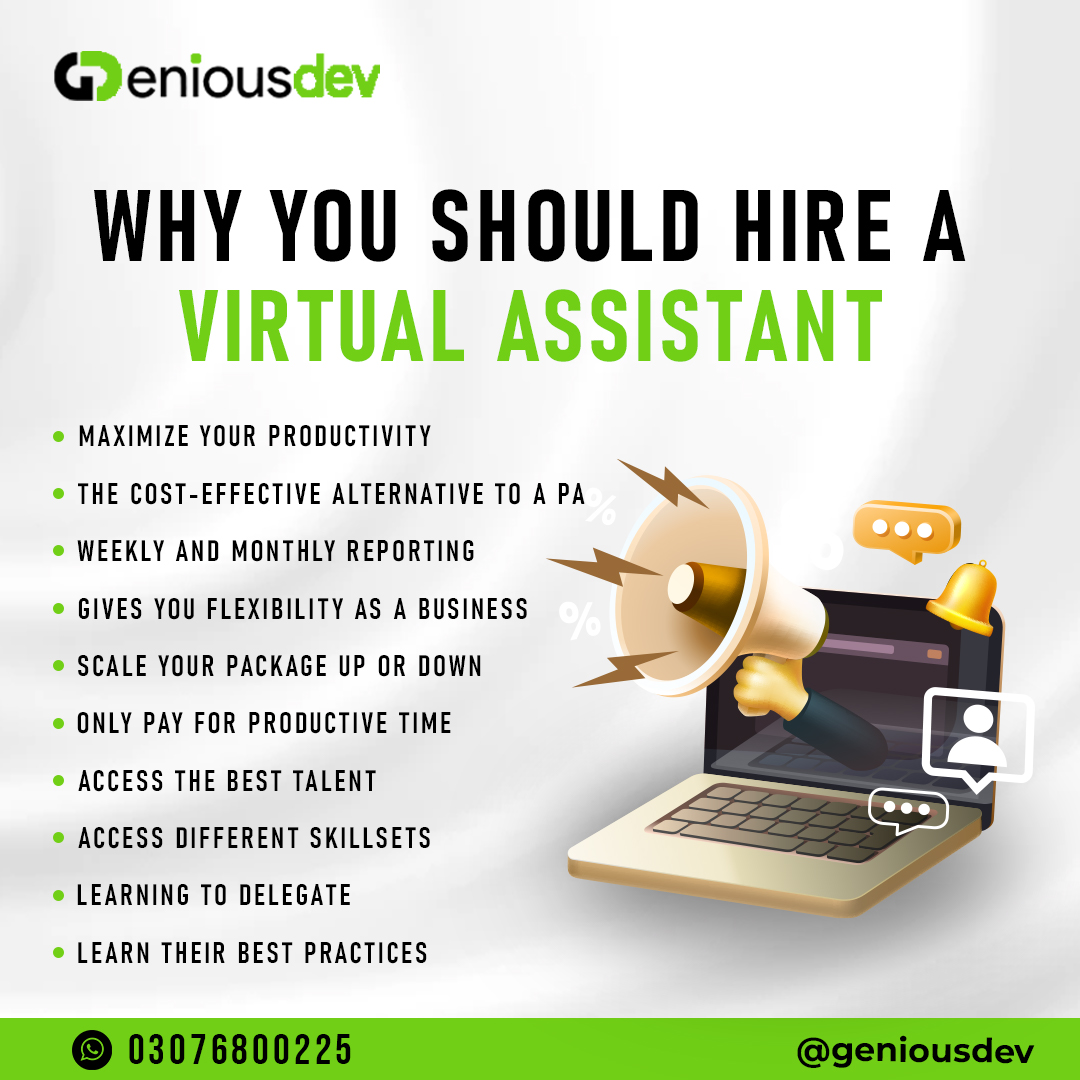 GeniousdevS's tweet photo. A virtual assistant will help drive business growth while saving you money on overhead expenses, allow you to focus on core operations.
.
.
.
.
.
#virtualassistant #VA #virtualassistantservices #smallbusiness #entrepreneur #personalassistant #business #workfromhome https://t.co/unesFaf3fy