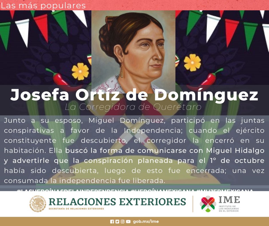 EmbaMexAze's tweet photo. #LASHEROÍNASDELAINDEPENDENCIA #HEROÍNAMEXICANA #MUJERMEXICANA
@IME_SRE https://t.co/uDNADd17lW