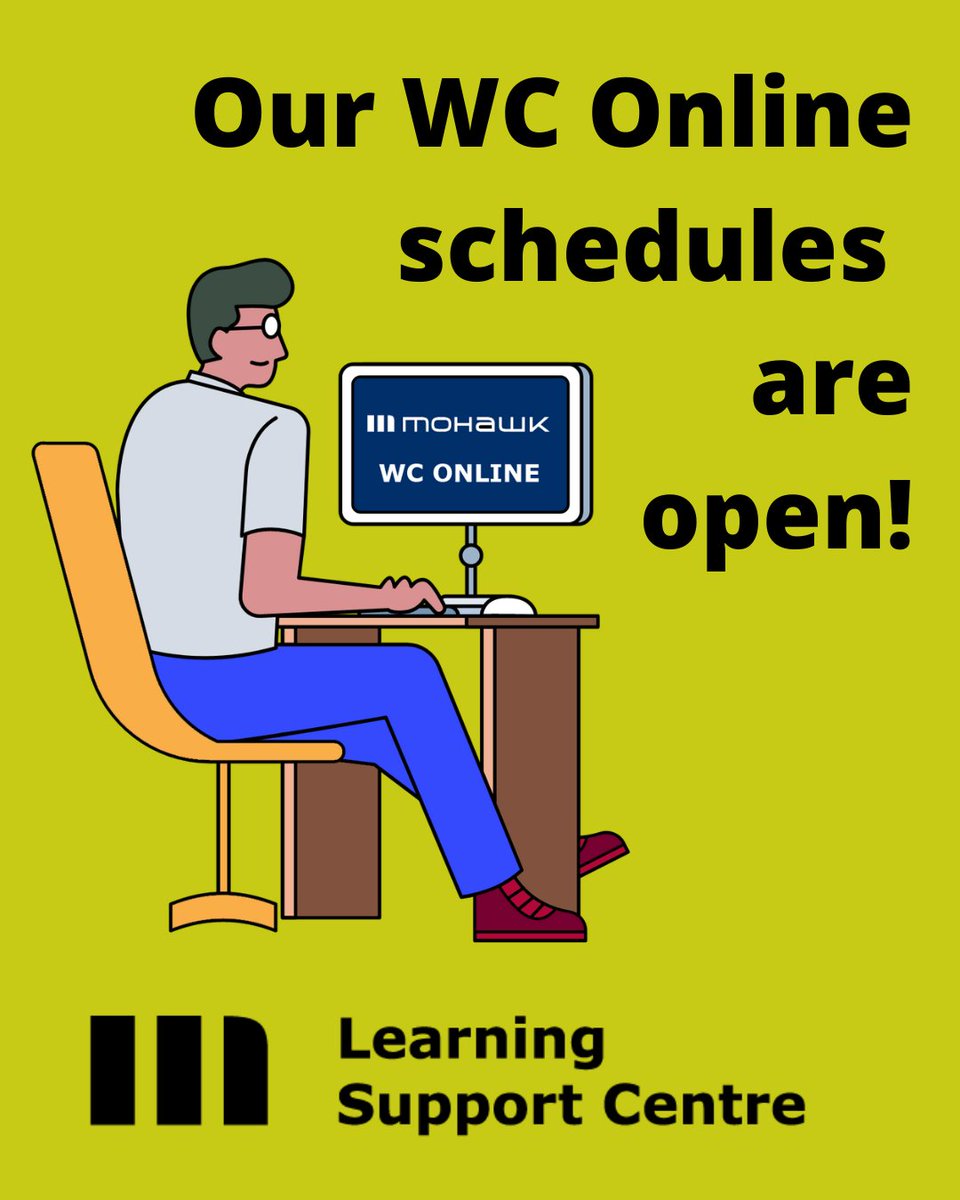 MohawkLSC's tweet photo. Our WC Online schedules are open! We have Peer Tutoring support available for all Mohawk campuses, including Fennell, McMaster IAHS, Stoney Creek, and the new Aviation campus. Click on the link in our bio for more information.
#MOLSC #MohawkStudents #MohawkCollege https://t.co/VIfmPxJPVM