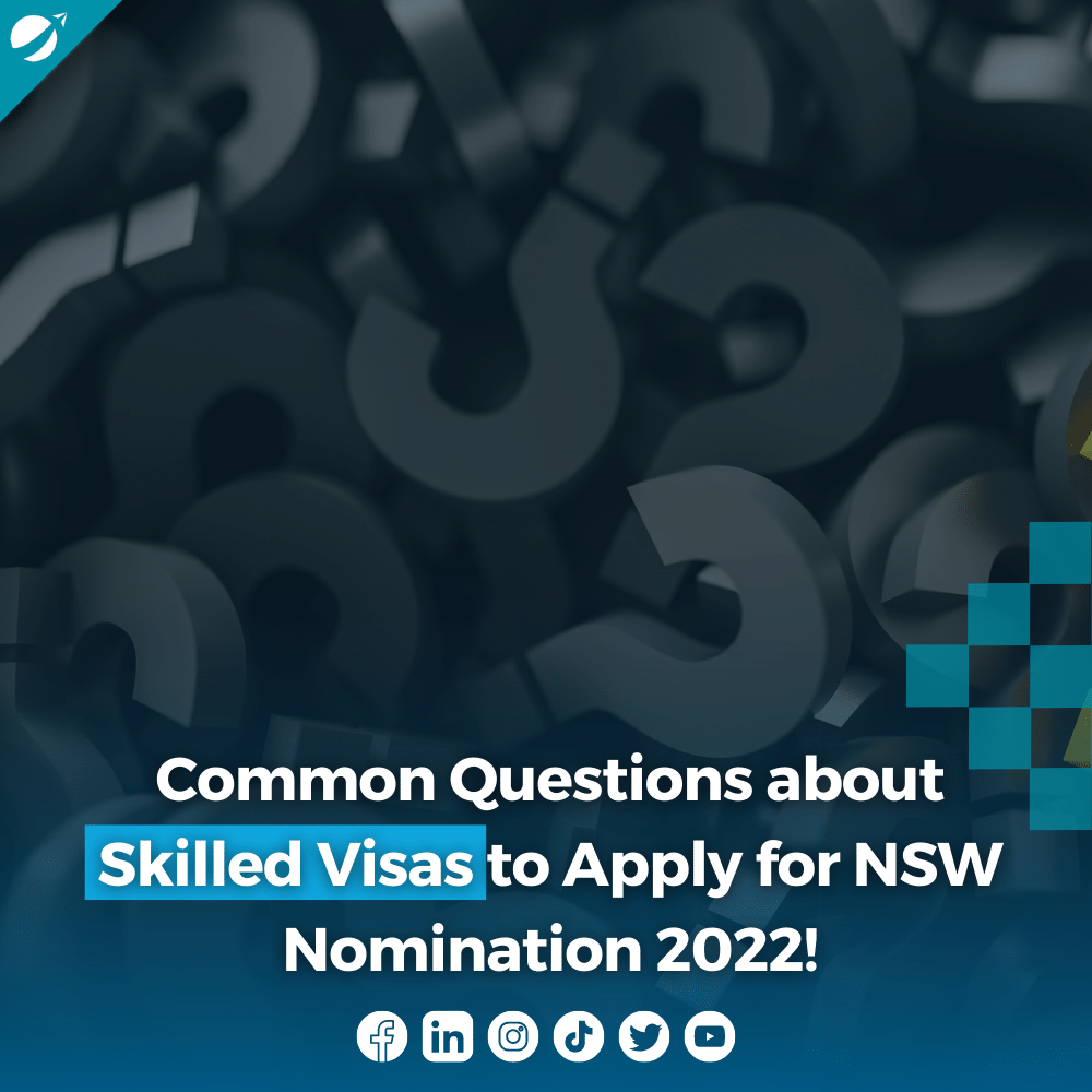 TheMigrationAU's tweet image. Watch out the list Common Questions about Skilled Visas before applying for NSW nomination for 190 &amp;amp; 491 visa. Make sure you haven't missed anything before you apply.
Questions about Skilled Visas: bit.ly/3Le9rbv
.
.
#themigration #australia #skillvisa