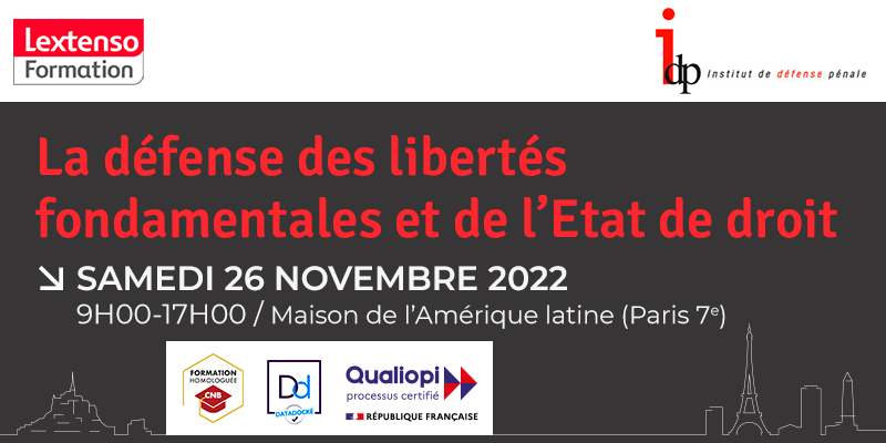 FORMATION 👨‍🎓 | La défense des libertés fondamentales et de l’Etat de droit ▶️ #Avocats, Philippe Vouland, <a href="/frsaintpierre/">François SAINTPIERRE</a>, <a href="/MarieBurguburu/">Marie Burguburu Charvet</a> et leur tribune d’experts font le point à Paris sur les recours pour la défense des libertés publiques 👉 lext.so/ndS91P