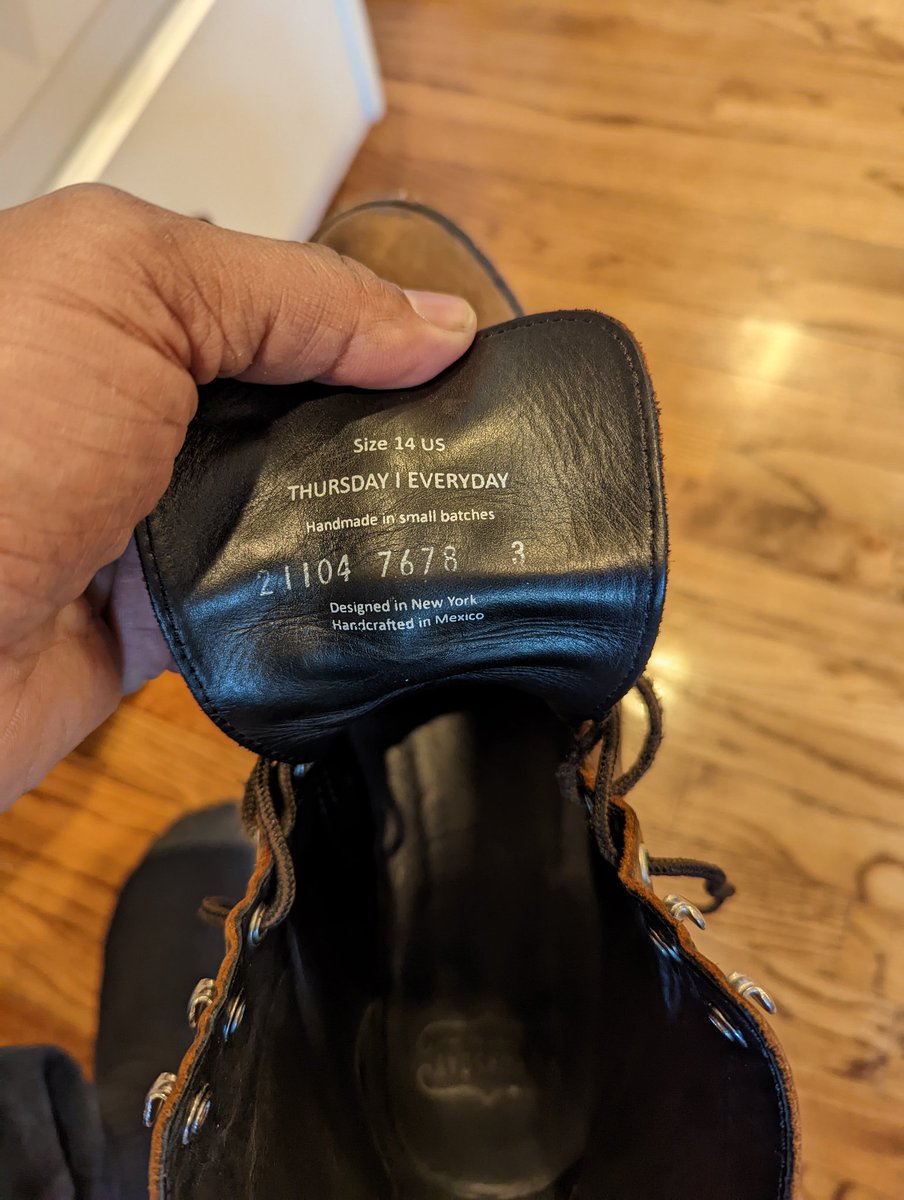 drewfrancis's tweet photo. Two pairs of @ThursdayBootCo one replaced for free. Don't believe the hype. They lasted a year. My @chippewa_boots are still going strong after 5 years. https://t.co/qyPR1AS9M5