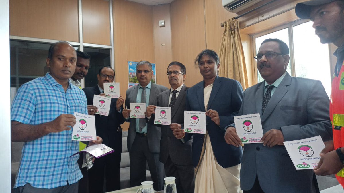 SCharminarzone's tweet photo. Anti DENGUE Campaign IEC Materials released by High Court Honble Registrar's in Chief Justice Secretariate Chamber along with Entomology teams, Charminar Zone, https://t.co/uDwUAZ65mz