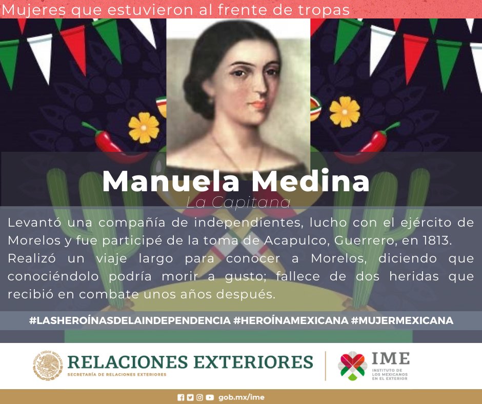 EmbaMexAze's tweet photo. #LASHEROÍNASDELAINDEPENDENCIA #HEROÍNAMEXICANA #MUJERMEXICANA
@IME_SRE https://t.co/fULUyJWP2b