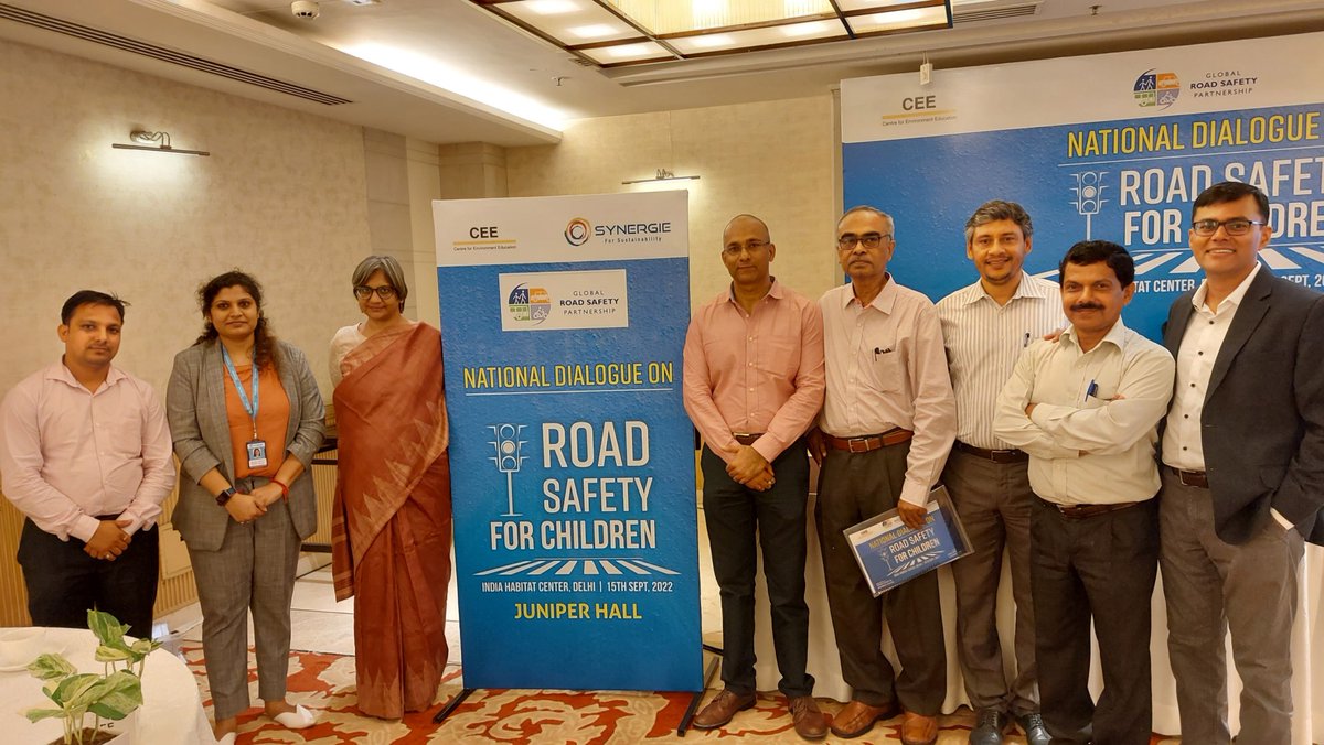 IndiaRAPSafeRds's tweet photo. @iRAPSavingLives @jnbhavsar @AIPFoundation @MORTHIndia @NHAI_Official @IITKgp @CSIRCRRI @WBG_Transport @humanqind @SR4Schools Thanks to @CEEahmedabad @csrsynergie and @grspartnership for engaging dialogue between stakeholders on #children #RoadSafety topics on #helmet #CRS. Our kids deserve #3StarOrBetter journey to #schools @SR4Schools https://t.co/tXyOPG8kCP