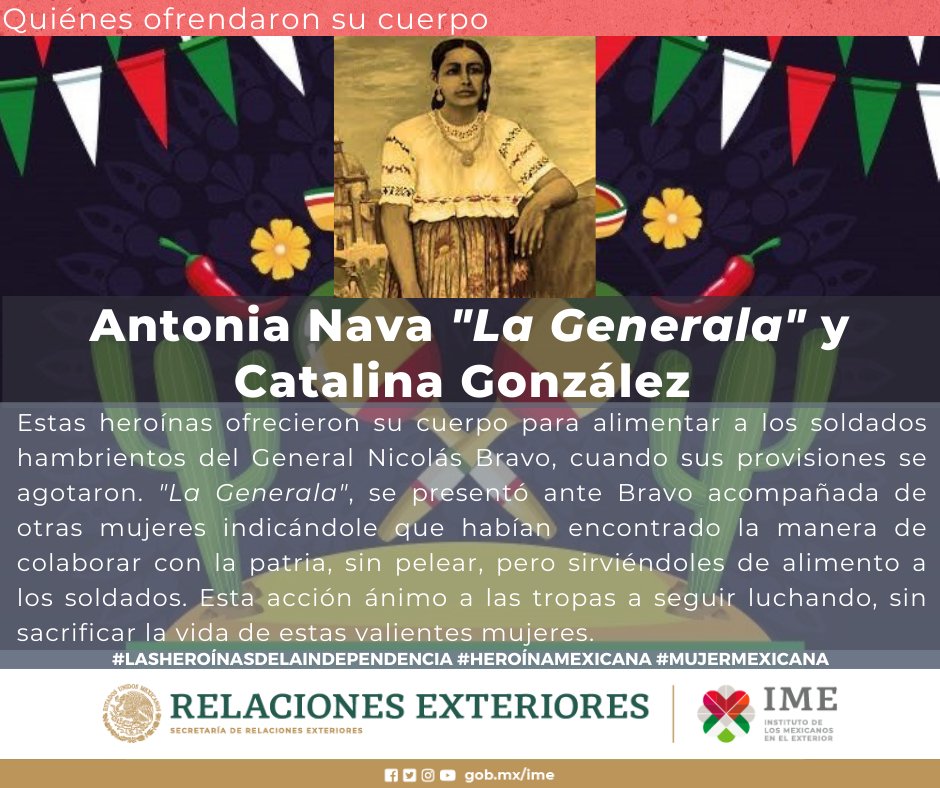EmbaMexAze's tweet photo. #LASHEROÍNASDELAINDEPENDENCIA #HEROÍNAMEXICANA #MUJERMEXICANA
@IME_SRE https://t.co/fULUyJWP2b