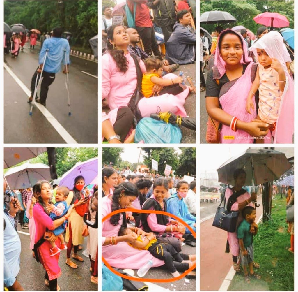 OKhordha's tweet photo. Pictures says it all that amid rain contaractual employees of across the state rise voice demanding #AbolishOdishaContaractualrules &amp; #Count6YearsInServicePeriod to honrable @CMO_Odisha.
@CMO_Odisha @MoSarkar5T @SecyChief @pranabpdas @Vkpandianfancl1 @FdOdisha @gapg_dept @OGCEA https://t.co/PWH00iTLLq