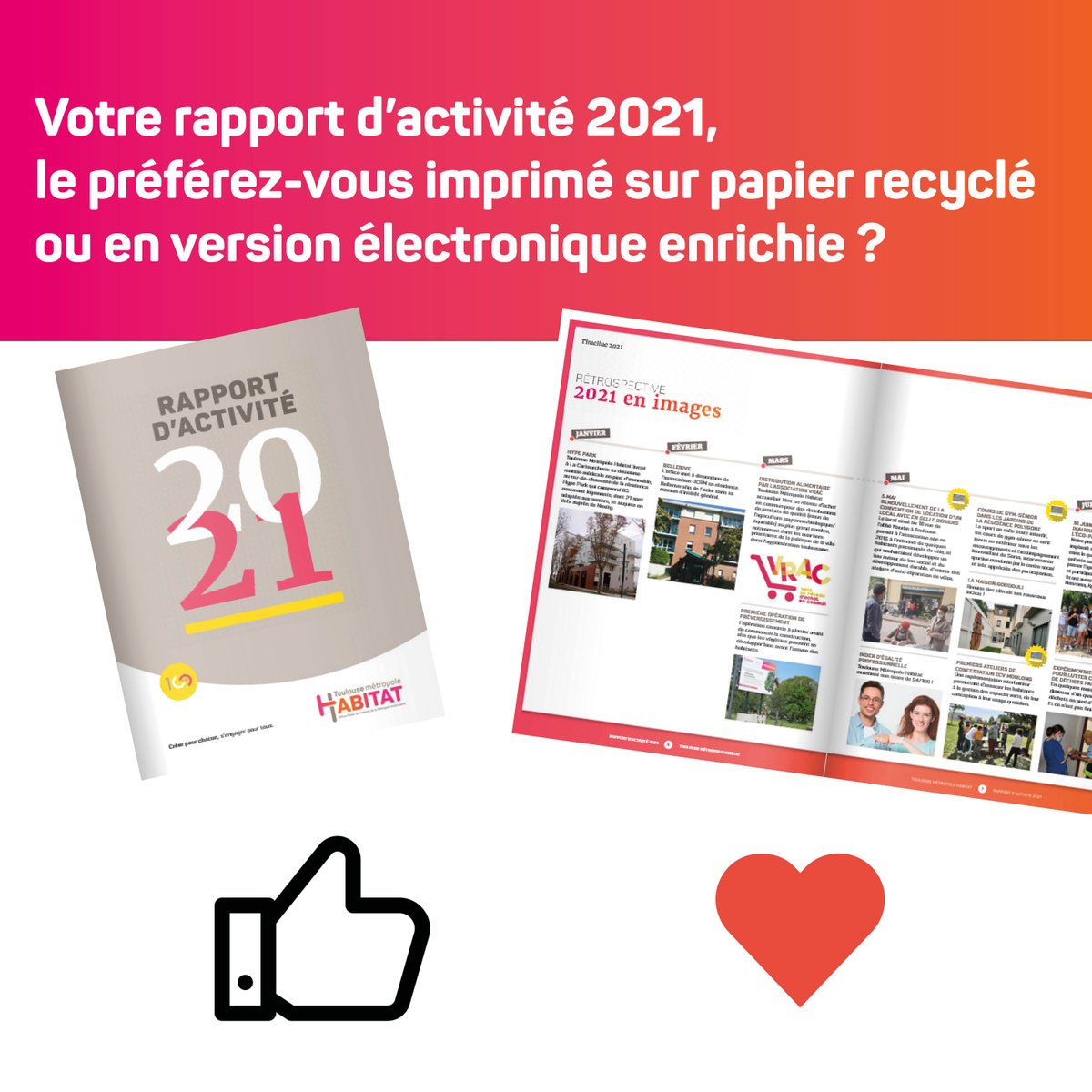 Combien de salariés chez <a href="/TMHabitat/">Toulouse Métropole Habitat</a> ? Combien de logements gérons-nous ? Dans quelles communes de #HauteGaronne ?
Vous saurez tout sur notre office grâce à ce rapport d'activité où il est aussi question de centenaire, de #nudges et de #moutons... 🐏

👉 bit.ly/3NyZXa3