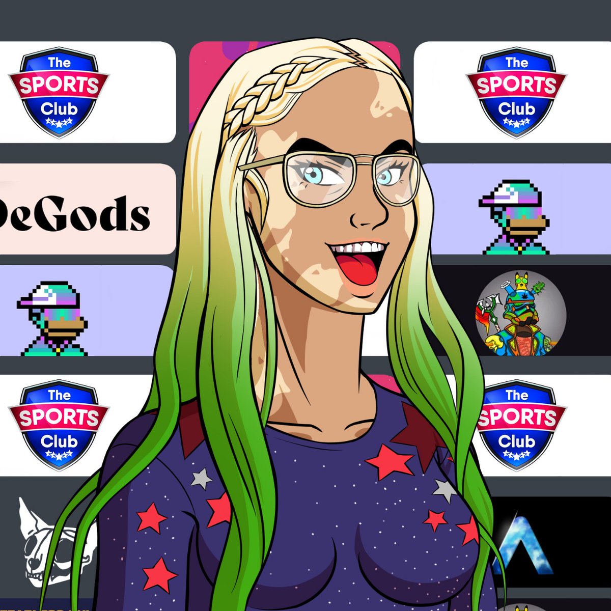 𝐍𝐄𝐖 𝐌𝐕𝐏 𝐒𝐍𝐄𝐀𝐊 𝐏𝐄𝐄𝐊 👀
Our latest sneak peek is all about inclusivity😍
Someone will soon mint this super rare 👀

Can you guess the 3 sportswomen celebrated here?
🎉3x WL GIVEAWAY
1️⃣ Follow <a href="/TheSportsClubIO/">The Sports Club</a>
2️⃣ LIKE, RT and Guess traits in comments.
#FeelingSportish