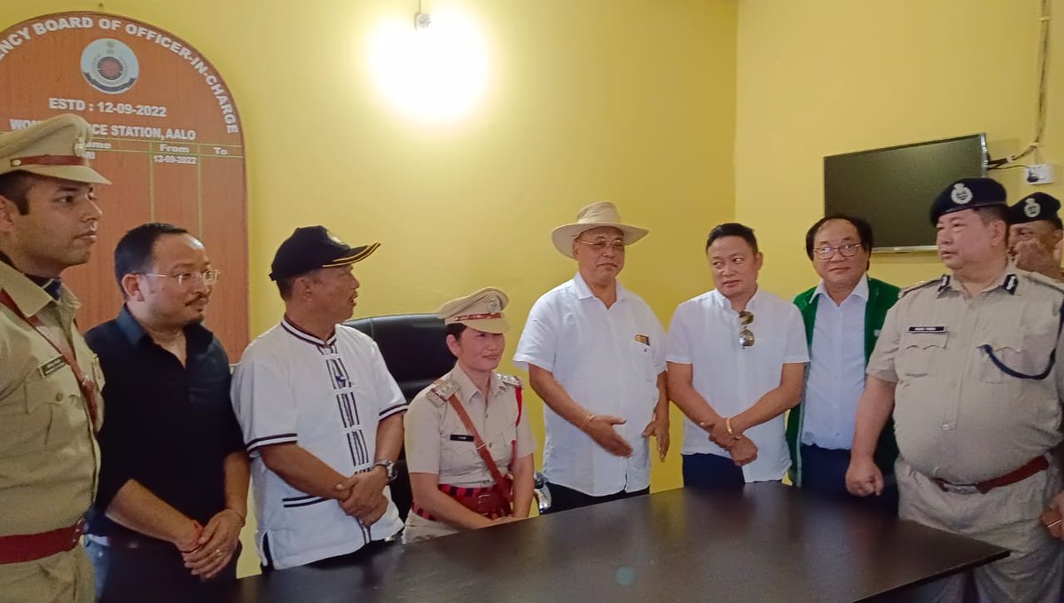 SpAalo's tweet photo. Women Police Station, Aalo Inaugurated by Shri Bamang Felix, Hon'ble Home Minister in August presence of Shri Tumke Bagra, Industries Minister, MLA, Nyamar Karbak Advisor to Home Minister, Aalo (East) MLA Kento JIni and Shri Mari Riba, IPS IGP (Central Range) on 12/09/2022. https://t.co/jveQ91KBhg