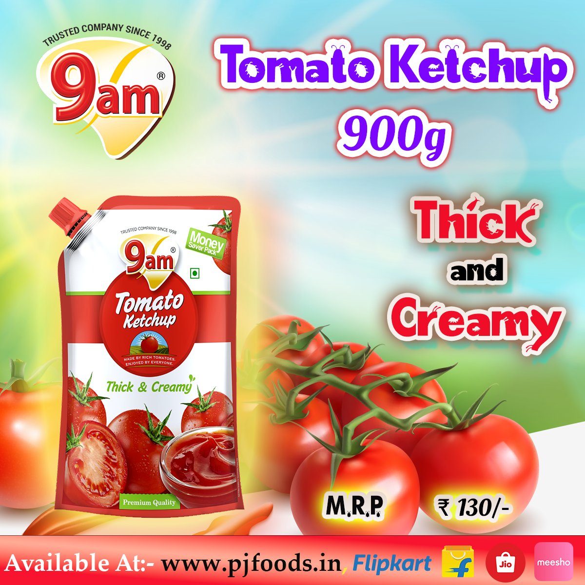 9amfoods's tweet photo. 9am Tomato Ketchup 900g Spout - New Pack
.
.
#DamyaaPJFoods #DamyaaRange #9am #9amByDamyaa #DipsAndSpreads #Food #Foodie #FoodLover #Yummy #Tasty #Ketchup #Snack #MonsoonFood #Tomato #TomatoKetchup #BreakfastRange #newpack https://t.co/mEsciOdJQ7