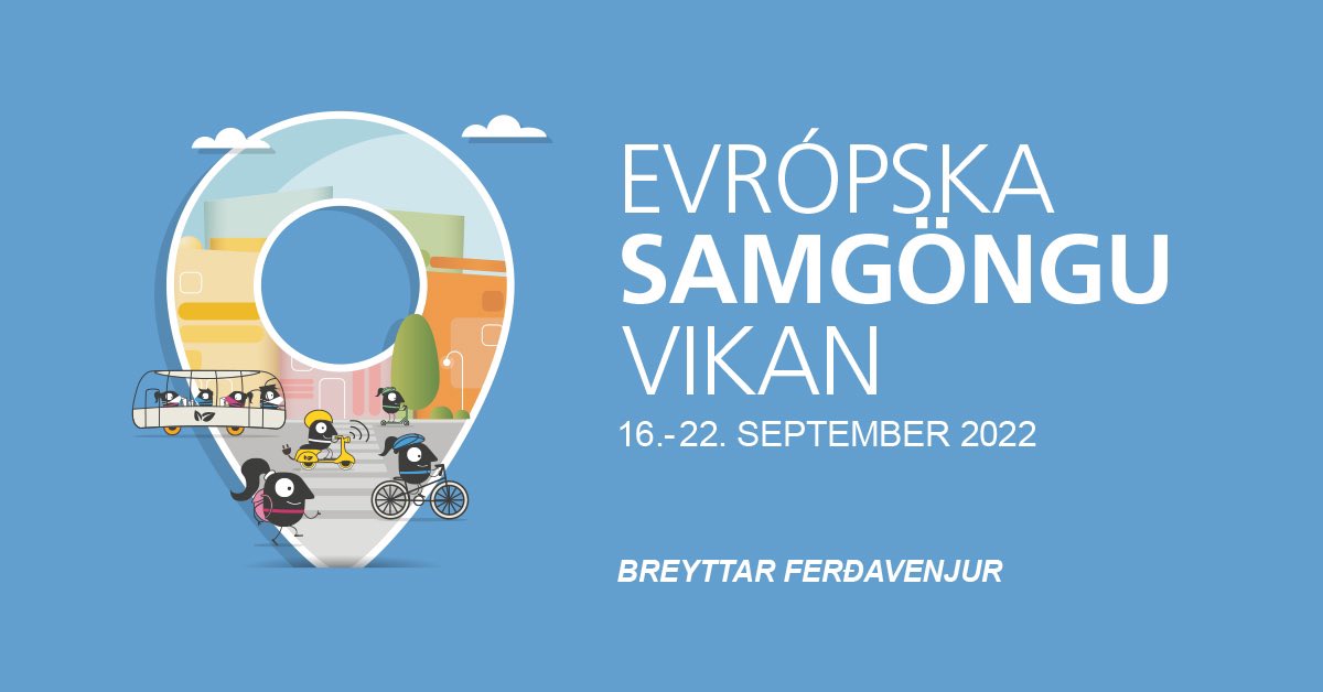 IcePlanning's tweet photo. Evrópsk Samgönguvika er haldin 16. – 22. september ár hvert. Markmið vikunnar er að kynna íbúum í þéttbýli samgöngumáta sem allt í senn eru vistvænir, hagkvæmir og bæta heilsu fólks um leið og þeir hafa jákvæð áhrif á umhverfi og andrúmsloft. https://t.co/UN6LMNBKnU
