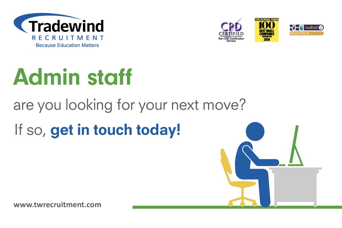 SamTWEducation's tweet image. HR / Admin assistant required for a leading School in south Hertfordshire! Contact me for full job description! ASAP Start!
#hertfordshire #administrator #hrjobs #educationrecruitment #education #educationjobs