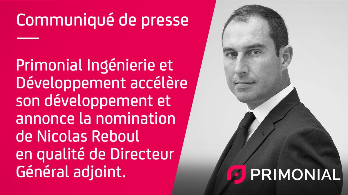 [Communiqué de presse] Primonial Ingénierie et Développement accélère son développement et annonce la nomination de <a href="/ReboulNicolas/">Nicolas REBOUL</a> en qualité de Directeur Général adjoint 
👉primonial.com/primonial-inge…