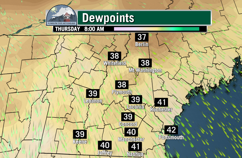 WxMarissa's tweet photo. A crisp fall feel here in Plymouth, NH ๐! Dew points in the 30s in most of the Granite State making it feel very refreshing out there. We are looking at sunny conditions for much of the day with temperatures in the low 60s. #nhwx #plymouthstate #fallisalmosthere https://t.co/KCv84hh71b