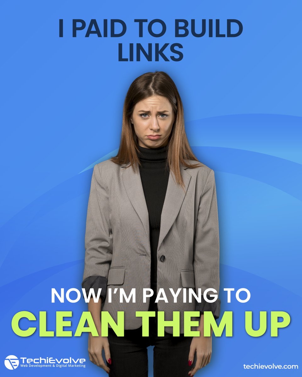TechiEvolve's tweet photo. Ask your SEO specialist to build quality links.
It helps avoid wasting time and money on searching for and removing low-quality links.
#work #digitalmarketer #digitalmarketing #digitalguide #socialpresence #growth #business #webdesigning #webdesigningtips #SEO #PPC https://t.co/OSpRuqvlrv