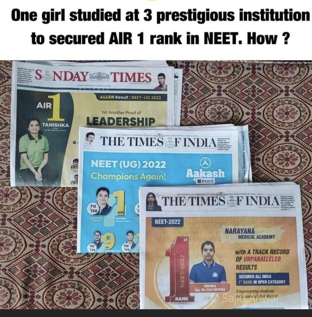 KhalifaDelhi's tweet photo. Scam 2022 ft NEET and IIT Classes......

#JacquelineFernandez #NoraFatehi  #Sardar #LakhimpurKheri #BreakingNews #ViralVideo #Google  #XiJinping https://t.co/wYdS5trRPk