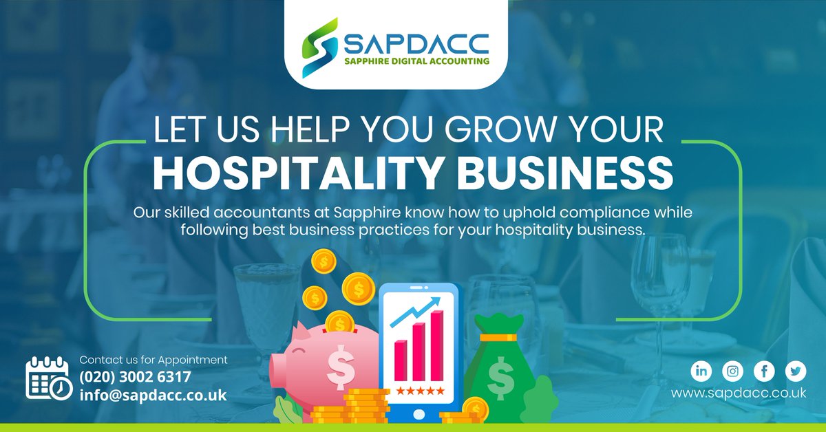 SapphireLimited's tweet photo. Our skilled accountants at Sapphire know how to uphold compliance while following best business practices for your hospitality business.
Contact Us : 020 3002 6317
#accountingservices #accounting #bookkeeping  #onlineaccountingservices #virtualbookkeeping #remotework #accountants https://t.co/6teIUFvJIs