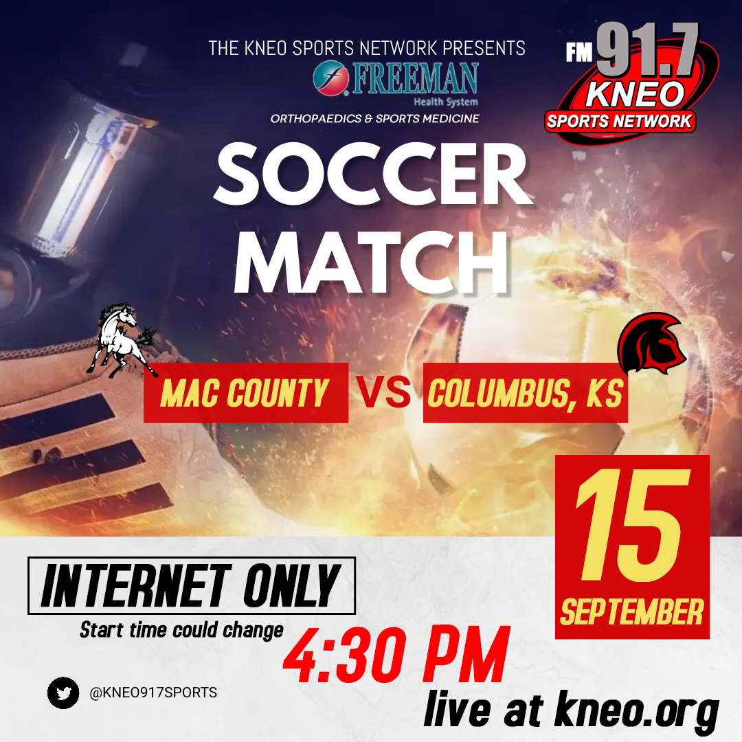 McDonald County soccer crosses the border as they face Columbus (KS) this afternoon. Watch all the action live at kneo.org. <a href="/MC__athletics/">McDonald County Athletics</a>