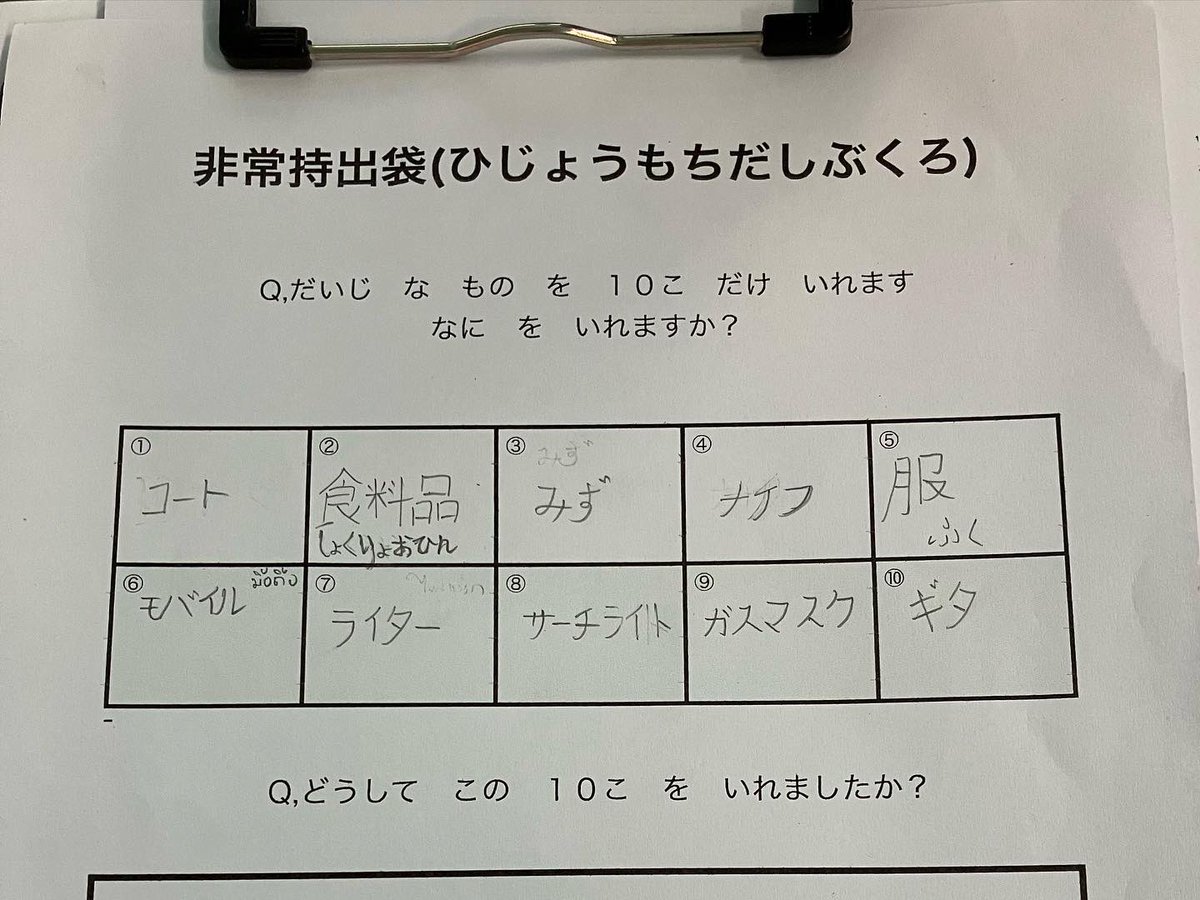 midorikawa06's tweet photo. サワディージャオ日記

非常持出袋やねん。
サバイバルちゃうねん。

#日本語パートナーズ　#タイ10期　#Chiangmai #Japan #防災の日　#文化紹介　#武器入れたがる　#重要ねこ
#ギター　#花火　#すな　#かわいい https://t.co/VNX6mSQNHd