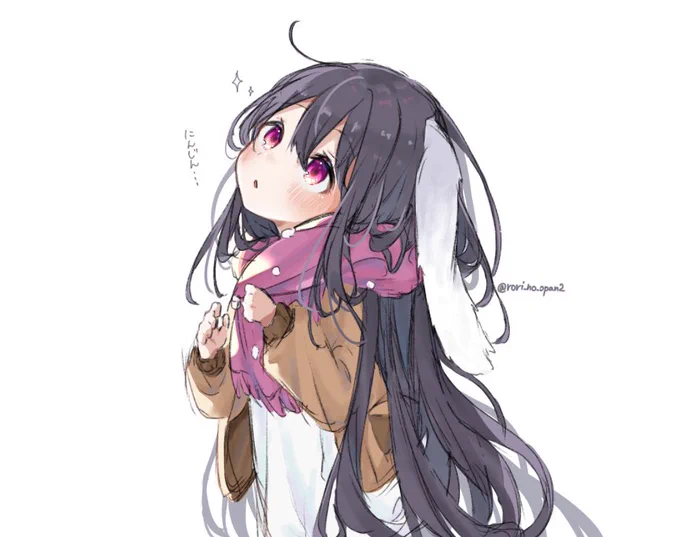 幼少期のうさぎさんかわいすぎて描いてしまった、、 