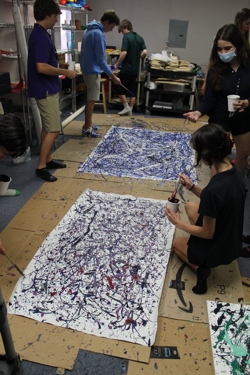 PineCrestArts's tweet image. #PCVisualArts in the Post AP course created their own Jackson Pollock-inspired pieces. They gifted a special Pine Crest one to the #PCUpperSchool office. #PC2023 #PCInspired #PCPantherPride