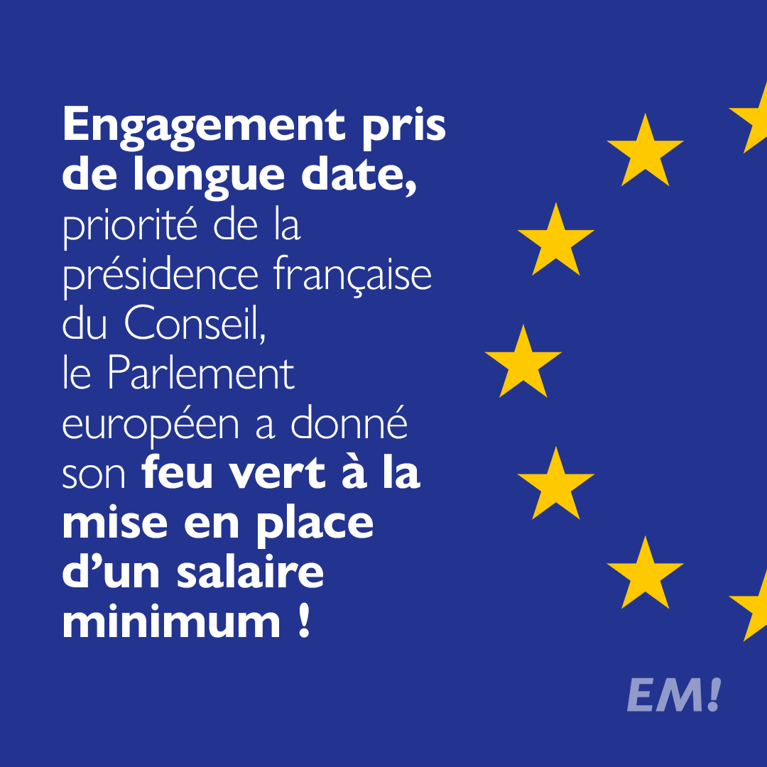 Renaissance's tweet photo. Avancée sociale majeure et portée par la France lors de la #PFUE2022, un salaire minimum pour chaque pays de l’Union européenne est aujourd'hui une réalité. https://t.co/sS8UYR5ZFR