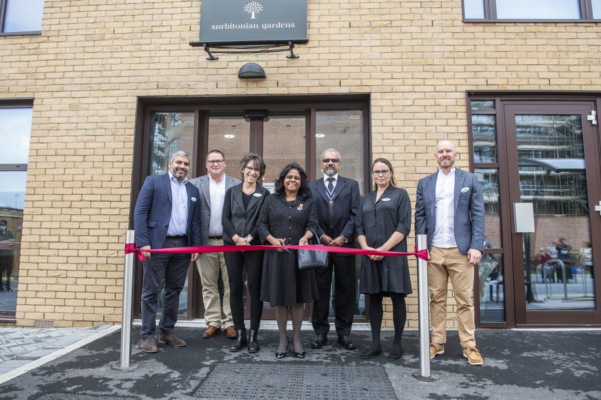 AnavoGroup's tweet photo. Yesterday we were proud to officially open Surbitonian Gardens, a specialist #dementia care home in Surbiton. Many thanks to @SushilaAbraham for cutting the ribbon and supporting us throughout this project, and to the Anavo team and residents who made the occasion so special. https://t.co/OoZJ1zazHF