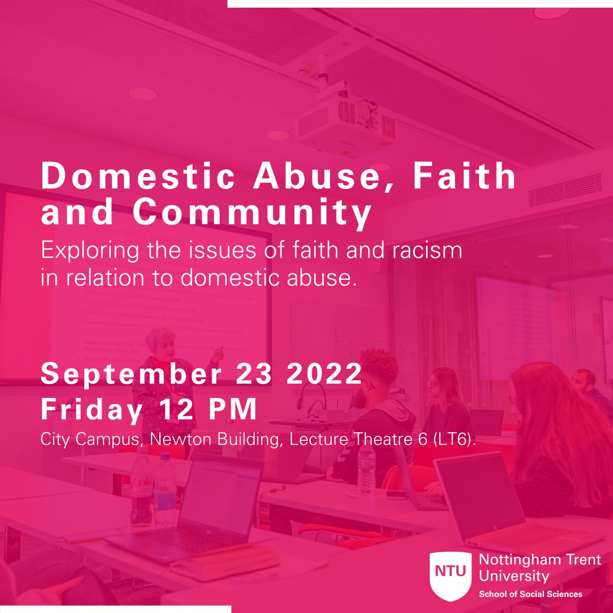 NTU School of Social Sciences (@ntusocsciences) on Twitter photo As part of the Department of Social Work, Care and Community, Pam Alldred, Professor of Youth and Community Studies, will be hosting a #seminar on Domestic Abuse, Faith and Community!
Book your spot today 👇
bit.ly/3eRF6n0
<a href="/AllPam/">Professor Pam Alldred</a> <a href="/NTU_research/">NTU Research</a> As part of the Department of Social Work, Care and Community, Pam Alldred, Professor of Youth and Community Studies, will be hosting a #seminar on Domestic Abuse, Faith and Community!
Book your spot today 👇
bit.ly/3eRF6n0
<a href="/AllPam/">Professor Pam Alldred</a> <a href="/NTU_research/">NTU Research</a>