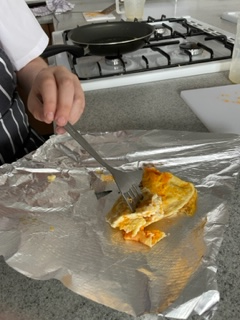 CathkinHigh's tweet photo. Learning - S1 Easy omelette using just eggs and cheese with a dash of pepper ! Food prep skills grating and whisking to make these delicious omelettes. 👏👏👏 https://t.co/AlXuQ2CVpt
