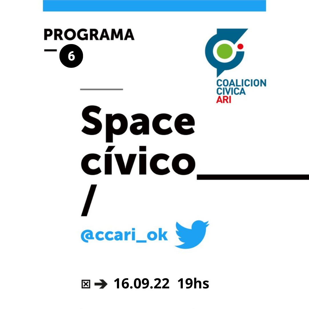 ccari_ok's tweet photo. Mañana tenemos un nuevo #SpaceCivico 👉 Vamos a hablar con @LuchoBugallo  sobre la @CoalicionAGRO 👉@Davidb_2016 sobre el encuentro en Morón; 👉@GabyGauna17 desde Corrientes y 👉 @BrinattiMario desde La Pampa 🎧
Te esperamos! https://t.co/dqVjcACgSh