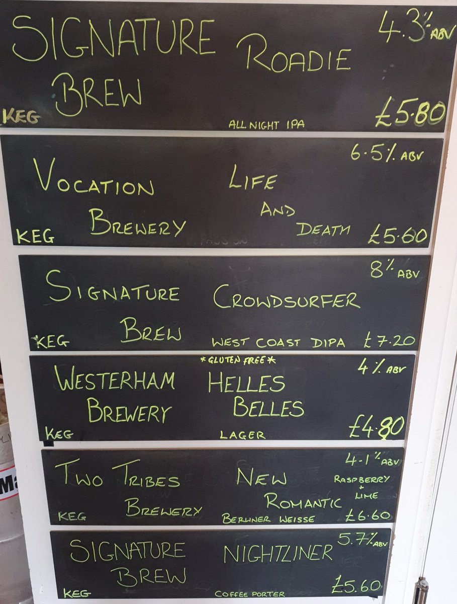 Hey everyone, here's our Cask and Keg boards for this Thursday.
We think we've got a very exciting selection of Real Ales and Craft Beer for you to try out!
We're also doing our deal, any 3 different thirds on Keg for £6.50
And, don't forget, Camra members get 20p off every pint!