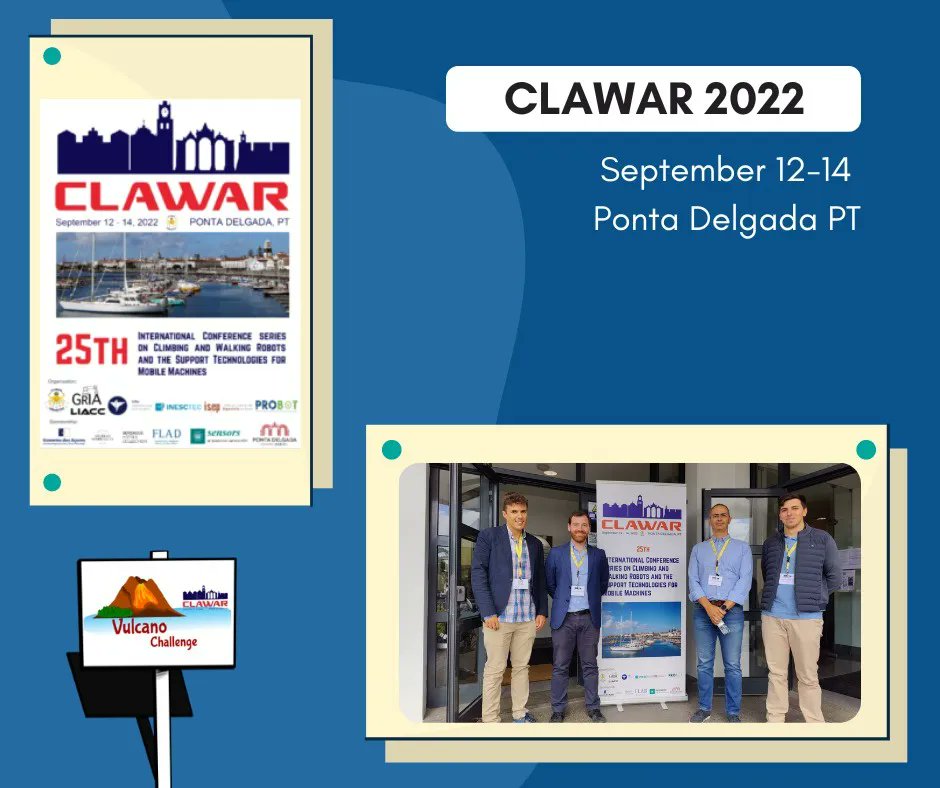 cedri_ipb's tweet photo. CeDRI attended the 25th issue of the International Conference Series on Climbing and Walking Robots and the Support Technologies for Mobile Machines. The conference took place in Ponta Delgada, Azores, between 12-14 September 2022. #CeDRI #ipb https://t.co/lBsdglW1yN