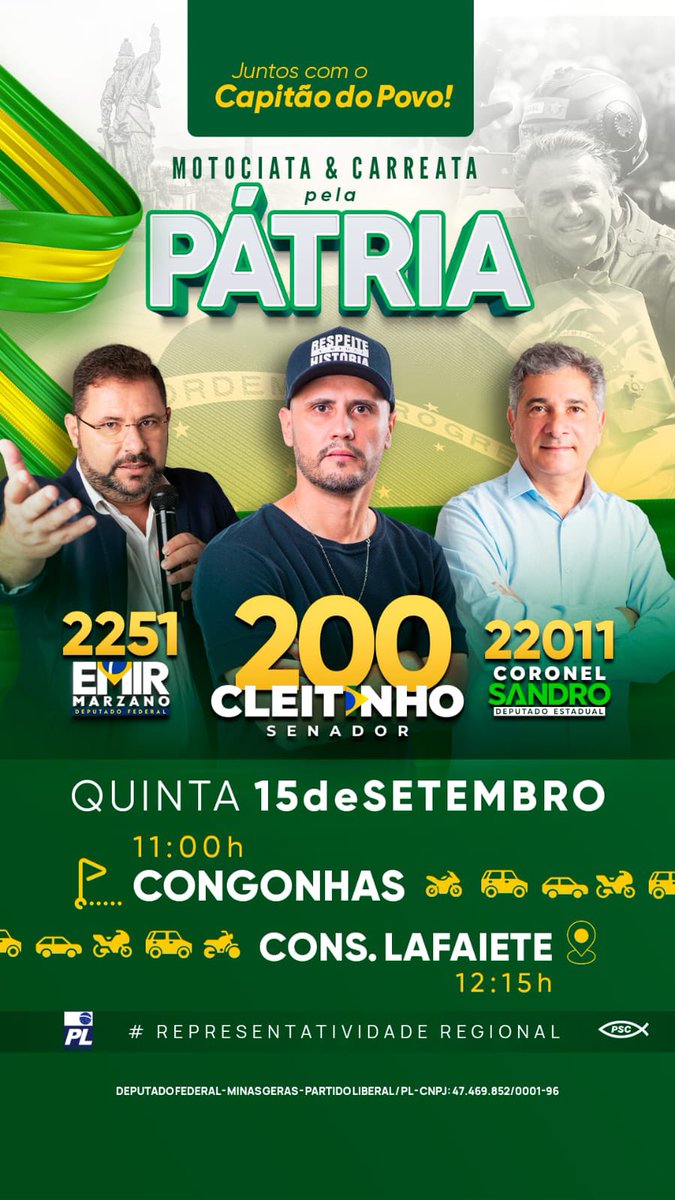 coronelsandromg's tweet photo. Na trilha para Congonhas, Conselheiro Lafayete e Barcena. Três carreatas pelo Brasil. #coronelSandro22011 é #22Mito https://t.co/SqmypKKuqz