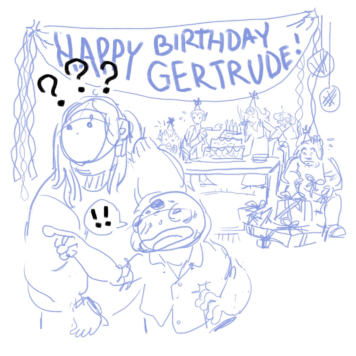 jdragsky's tweet image. It&apos;s always September 15th inside the Bed &amp;amp; Breakfast (even if it’s summer, spring or winter outside). September 15th is Yazeba’s favorite day of the year, and our darling Gertrude&apos;s birthday. happy birthday gertrude!!!!