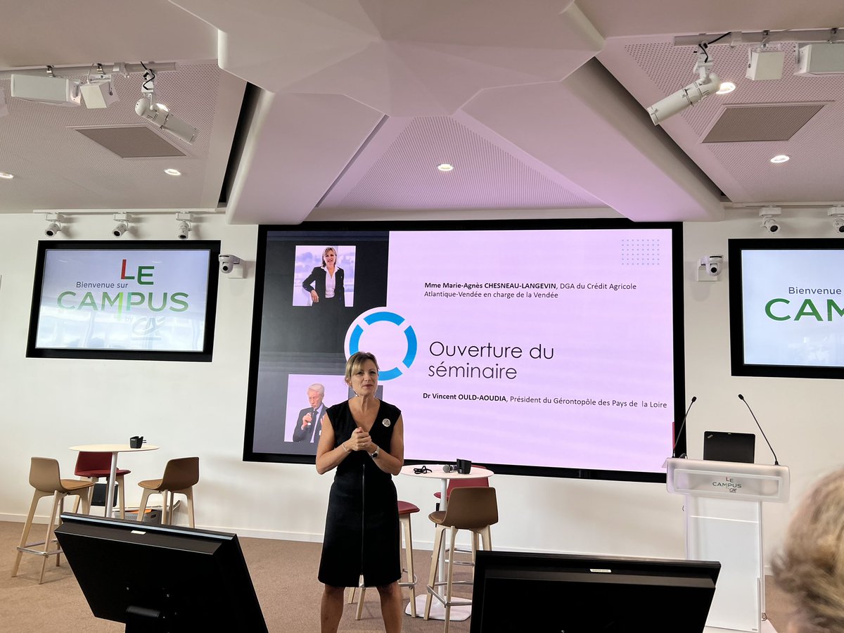 Démarrage du séminaire annuel @GerontopolePDLL des administrateurs au siège du <a href="/CreditAgricole/">Crédit Agricole</a> en Vendée <a href="/DepVendee/">Département Vendée</a> accueil par Marie Agnes Chesneau-Langevin DGA caisse régionale <a href="/SilverEco_Fr/">Silver Eco</a> <a href="/francesilvereco/">FRANCE SILVER ÉCO</a> <a href="/GeriatreAngevin/">Gériatre Angevin</a> <a href="/BerrutGilles/">Gilles Berrut</a> @carsat <a href="/DomusPrevention/">Domus Prévention</a> <a href="/groupegds/">GénéraledesServices</a>