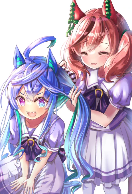 #最近フォローした方は知らない過去絵を晒す 結構知らなそうな人が多そうなのはこちらのターボネイチャ!ウマ箱のパッケージが公開される前に描いたやつで、公式で公開されたとき「解釈一致やん」って一人で喜んでたやつです。 