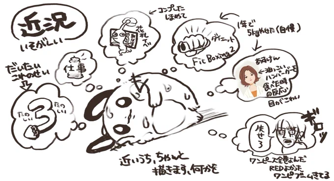 汚い近況報告。
絵を描けて(描いて)いないので低浮上だけど別垢では超元気。 