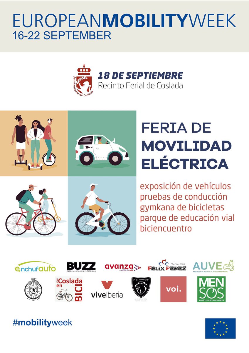 agirregabiria's tweet photo. @AsociacionAUVE #AUVE participará en la Semana Europea de Movilidad #SEM de #Coslada Madrid https://t.co/k586zpbsvx