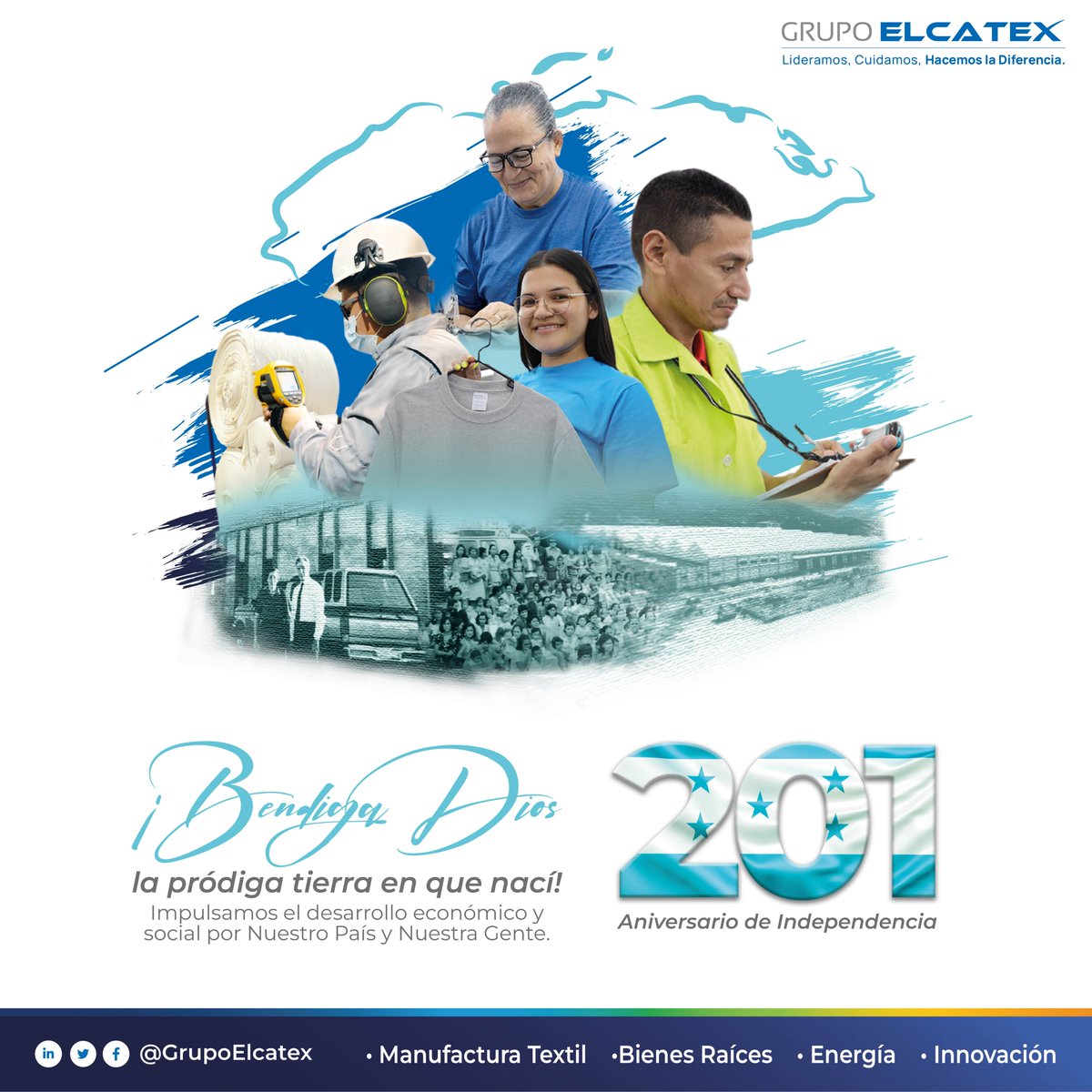 ¡Feliz 201 años de independencia a nuestro país 5 estrellas, Honduras! Hoy celebramos creyendo en su potencial, en nuestra gente y generando inversión para ayudar a su crecimiento. #IndependenciadeHonduras #Honduras