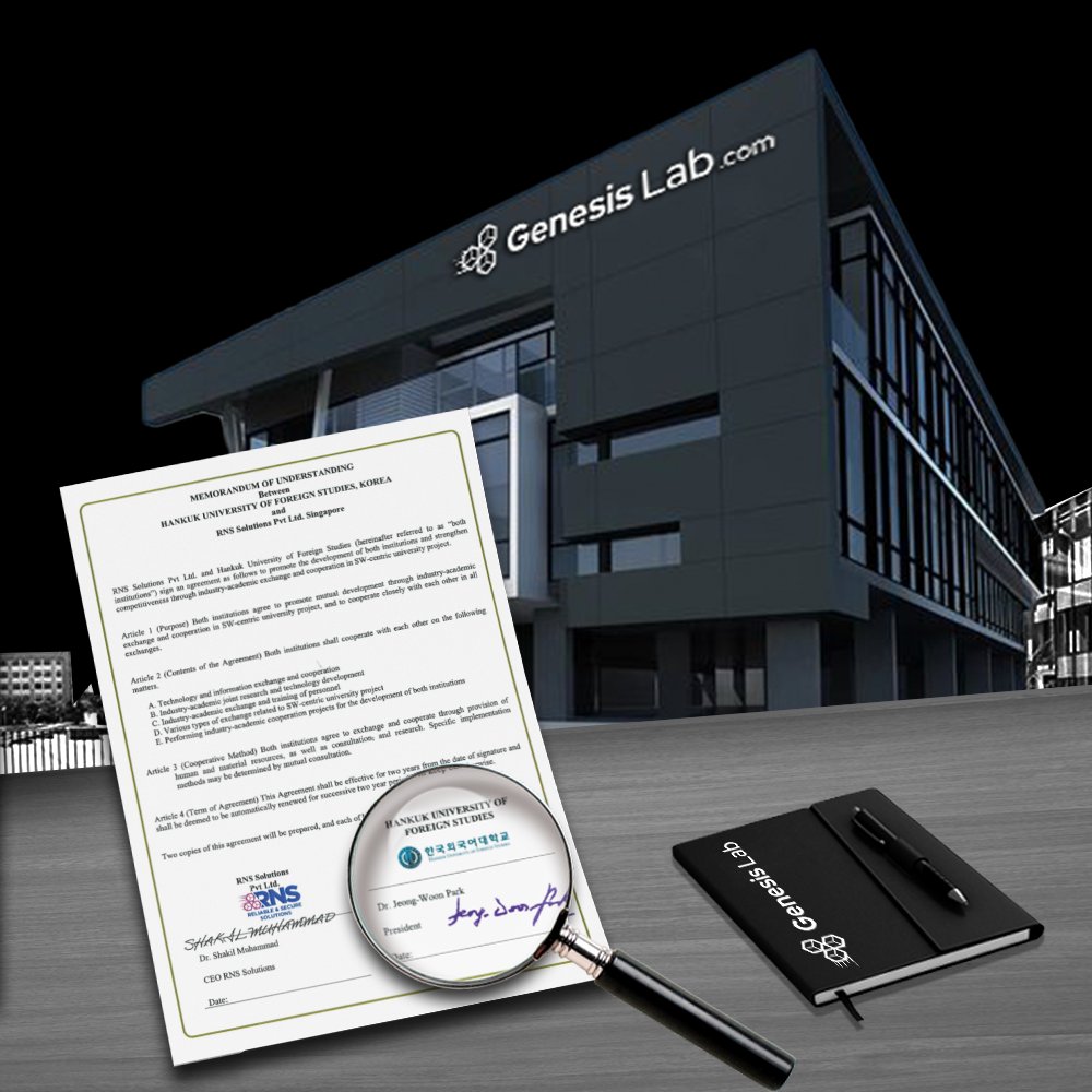 GenesisLabCom's tweet photo. Genesis Lab (Ex-RNS Solutions) is pleased to sign a Memorandum of Understanding (MoU) with @UniversityHU by Dr. Muhammad Bilal. We are certain that this agreement will strengthen the future prospects and development of both institutions.
#genesislab #exrnssolutions #MOU https://t.co/lj3BgwhKy4