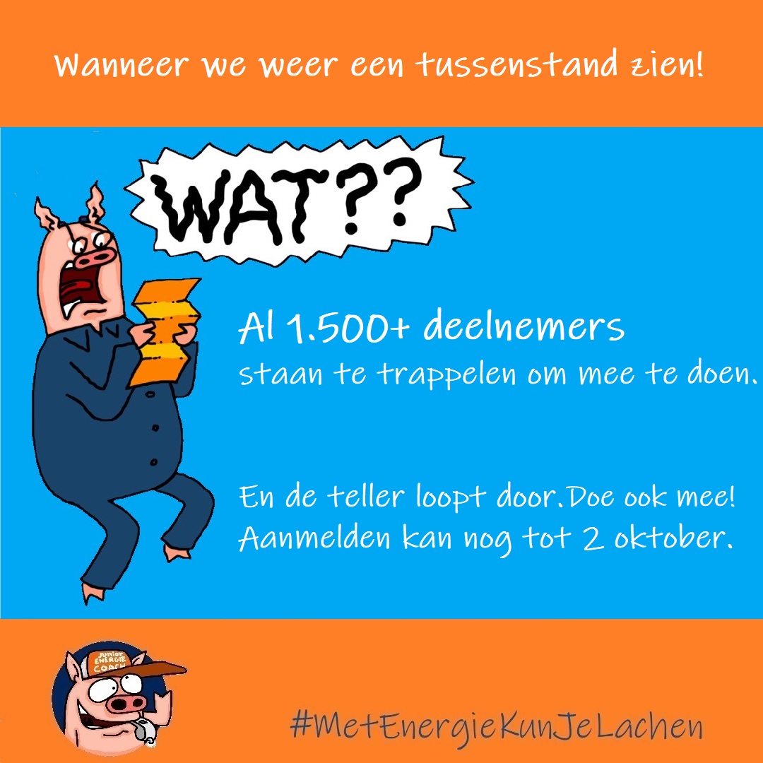 Jeetje wat tof! Al meer dan 1500 deelnemers staan te trappelen om mee te doen met Junior Energiecoach. Doe je ook mee? Check lnkd.in/eyffEeJM of je in jouw gemeente ook #gratis mee kunt doen. Met gezin, schoolklas, bso of scoutinggroep #Energiebesparing #JuniorEnergiecoach
