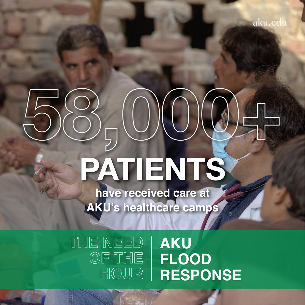 AKUGlobal's tweet photo. Humanity means helping others in tough times. We’re proud of our teams working in the flood-affected areas as they have provided care to more than 58,000 patients in 18 districts of Sindh and Balochistan.

More about AKU Flood Response: https://t.co/IOC5BX0doD | #AKUResponse https://t.co/SNdPMDBoWS