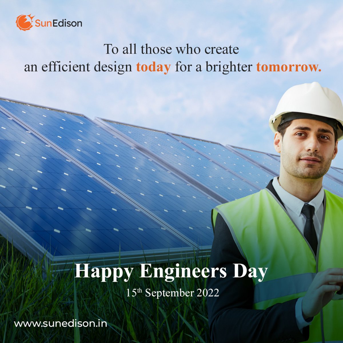FeniceEnergy's tweet photo. To all the Powerful and efficient Engineers out there, Happy Engineers Day!
#EngineersDay2022 #EngineersDay #Sunedison https://t.co/sqj8sdaQuM