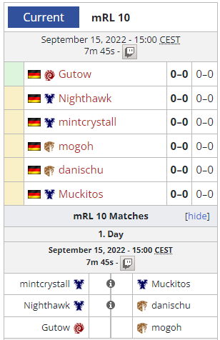maralesports's tweet photo. Heute gibts die ersten Spiele aus Liga 10 und Liga 7 zu sehen. Mit dabei u.a. @mintcrystall @Hullimulli @StahlbolzenSC2 @VFish_Abyss 

https://t.co/aWiiAOZYcX https://t.co/2xWdYNwANe