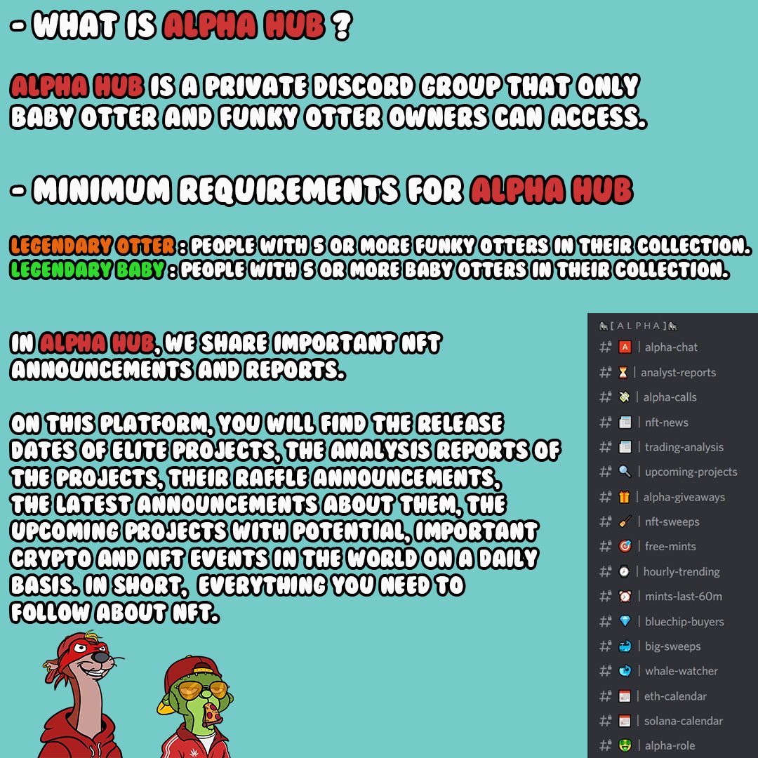 Our giveaway for Alpha Hub continues on Discord and will end tomorrow! 🦦🦦🦦

#Polygon #NFTs #NFTGiveaways