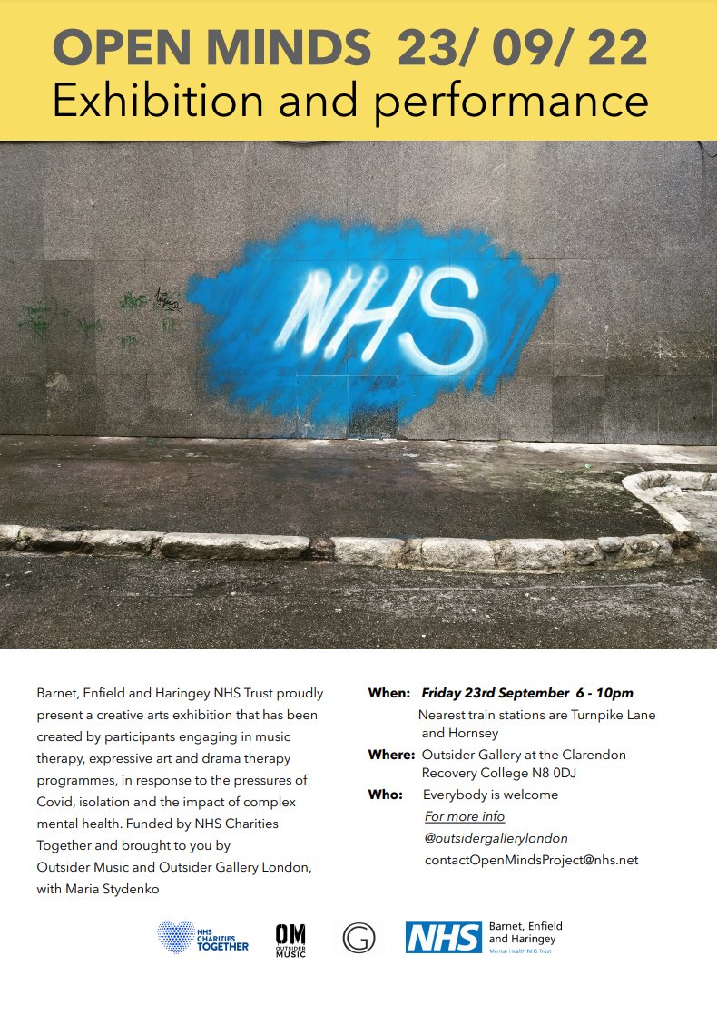 OUTSIDER MUSIC CIC  Look forward to seeing you all next Friday@the Clarendon Centre for an exhibition and multimedia performance of live music, art, drama and video.